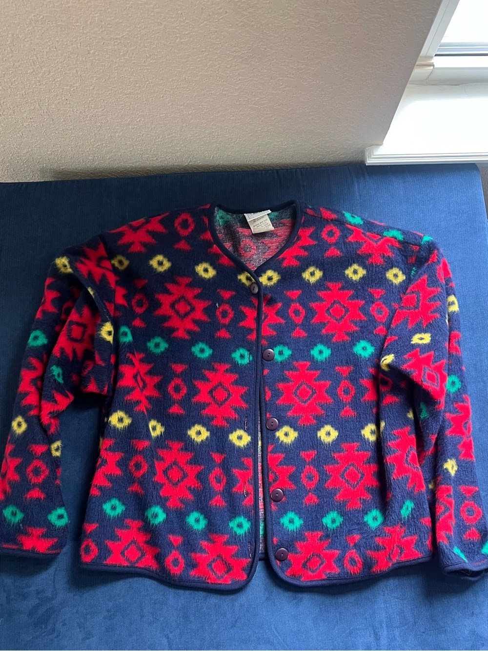 vintage Button Up Fleece Cardigan